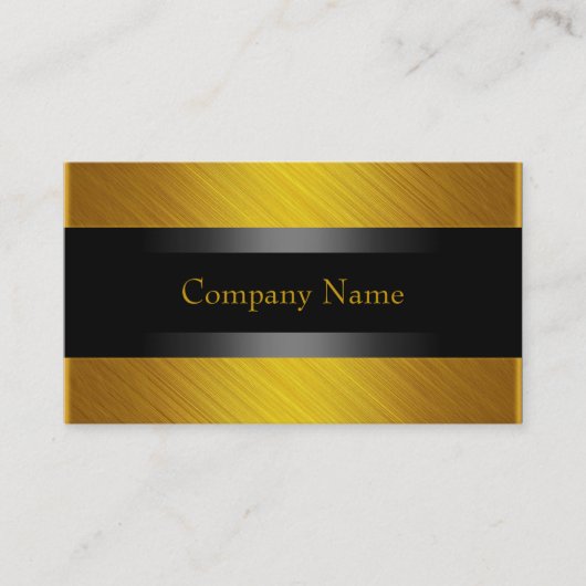 黄エレガント色金ゴールド(黒) 名刺 (正面)