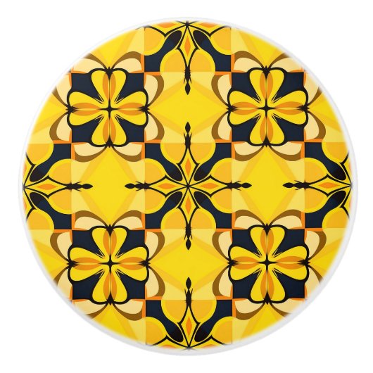 黄エレガント色 セラミックノブ (正面)