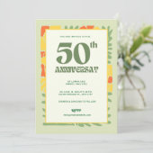 黄エレガント色・緑モダン50周年記念 招待状 (スタンド正面)