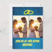 黄エレガント色・青結婚式招待状 招待状 (裏面)