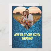 黄エレガント色・青結婚式招待状 招待状 (裏面)