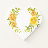 黄エレガント花リースモノグラ結婚ム第50位 ノートブック (裏面)