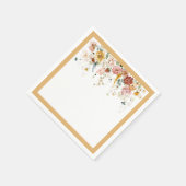 黄エレガント野花ブライダルシャワーナプキンス スタンダードカクテルナプキン (角)