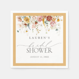 黄エレガント野花ブライダルシャワーナプキンス スタンダードカクテルナプキン