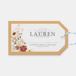 黄エレガント野花ブライダルシャワーノーラップ ギフトタグ