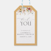 黄エレガント野花ブライダルシャワー ギフトタグ (正面)