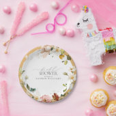 黄エレガント野花ブライダルシャワー ペーパープレート (パーティー)