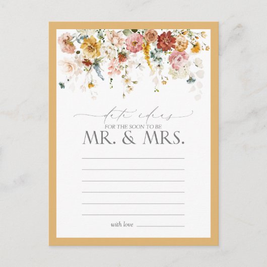 黄エレガント野草水彩アイディア ポストカード (正面)