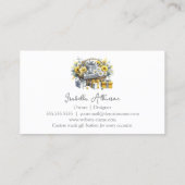 黄エレガント金ゴールド銀ギフトバスケット 名刺 (裏面)