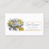 黄エレガント金ゴールド銀ギフトバスケット 名刺 (正面)