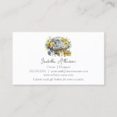 黄エレガント金ゴールド銀ギフトバスケット 名刺 (裏面)