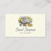 黄エレガント金ゴールド銀ギフトバスケット 名刺 (正面)