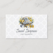 黄エレガント金ゴールド銀ギフトバスケット 名刺 (正面)