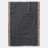 黄エレガント金色破線ストライプ青灰色 スローブランケット (正面縦)