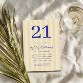 黄エレガント青モダン21歳 招待状
