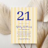 黄エレガント青モダン21歳 招待状