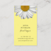 黄エレガント黒デイジー花名刺 名刺 (裏面)