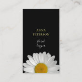 黄エレガント黒デイジー花名刺 名刺 (正面)