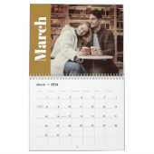 黄エレガント2024モダンファミリーのカスタム写真 カレンダー (3月 2026)