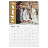 黄エレガント2024モダンファミリーのカスタム写真 カレンダー (2月 2026)