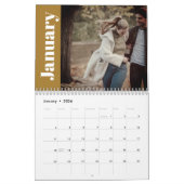 黄エレガント2024モダンファミリーのカスタム写真 カレンダー (1月 2026)
