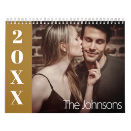 黄エレガント2024モダンファミリーのカスタム写真 カレンダー