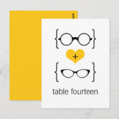 黄オタク系の眼鏡テーブル番号葉書 ポストカード (正面/裏面)