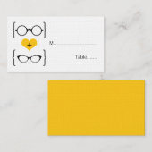 黄オタク系の眼鏡結婚座席表 プレイスカード (正面/裏面)