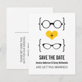 黄オタク系の色メガネ日付はがきを保存 案内ポストカード (正面/裏面)