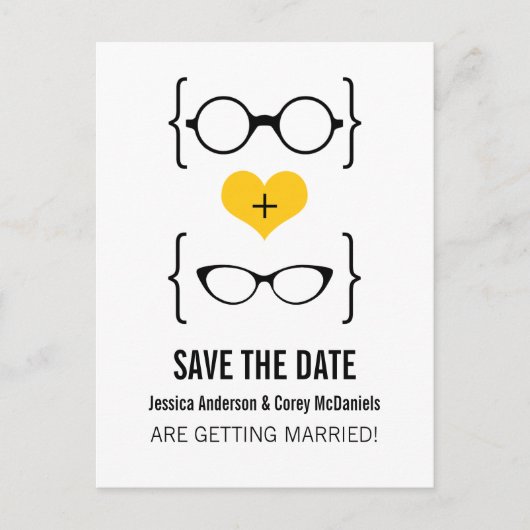 黄オタク系の色メガネ日付はがきを保存 案内ポストカード (正面)