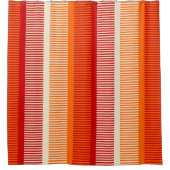 黄オレンジ赤パタストライプのーン シャワーカーテン (正面)