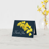 黄オーキッド海軍の背景ありがとう カード (黄色い花)