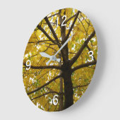 黄カエデ1本秋自然 ラージ壁時計 (傾斜)