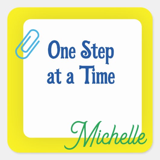 黄カスタマイズ色 スクエアシール (正面)