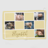 黄カスタムテンプレート家族の写真 ゴルフタオル (横)