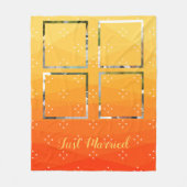 黄カスタム色とオレンジ色の写真 フリースブランケット (正面)