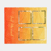 黄カスタム色とオレンジ色の写真 フリースブランケット (正面(横))