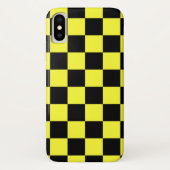 黄カッコいい色と黒のパタ市松模様にーン Case-Mate iPhoneケース (裏面)