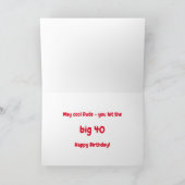 黄カッコいい輪アヒル40おもしろい歳の誕生日 カード (内部)