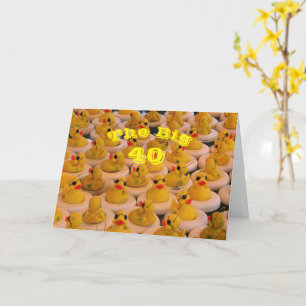 黄カッコいい輪アヒル40おもしろい歳の誕生日 カード