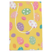 黄カラフルイースター卵パーティー ミディアムペーパーバッグ (正面)