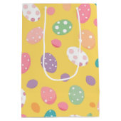 黄カラフルイースター卵パーティー ミディアムペーパーバッグ (裏面)