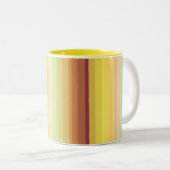 黄カラフルオレンジストライプ色 ツートーンマグカップ (正面右)