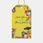 黄カラフルフローラボー ギフトタグ (正面)
