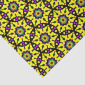 黄カラフル色のステンドグラス曼荼羅の模様 薄葉紙 (詳細)