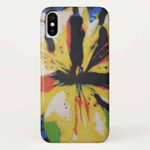 黄カラフル色の黒と赤の抽象芸術 iPhone X ケース