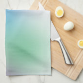 黄カラフル色ブルーグリーンピンクパープルテンプレート キッチンタオル (四つ折り)