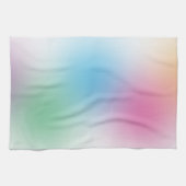 黄カラフル色ブルーグリーンピンクパープルテンプレート キッチンタオル (横)
