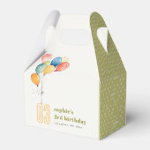 黄カラフル赤緑色風船子供の誕生日 フェイバーボックス (裏面サイド)