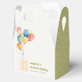 黄カラフル赤緑色風船子供の誕生日 フェイバーボックス (オープン)